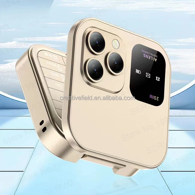 I16 Pro Dual SIM Mini Phone Flip Phone Button Senior 2g Phone1.8inch  Feature F15 Folding Phone