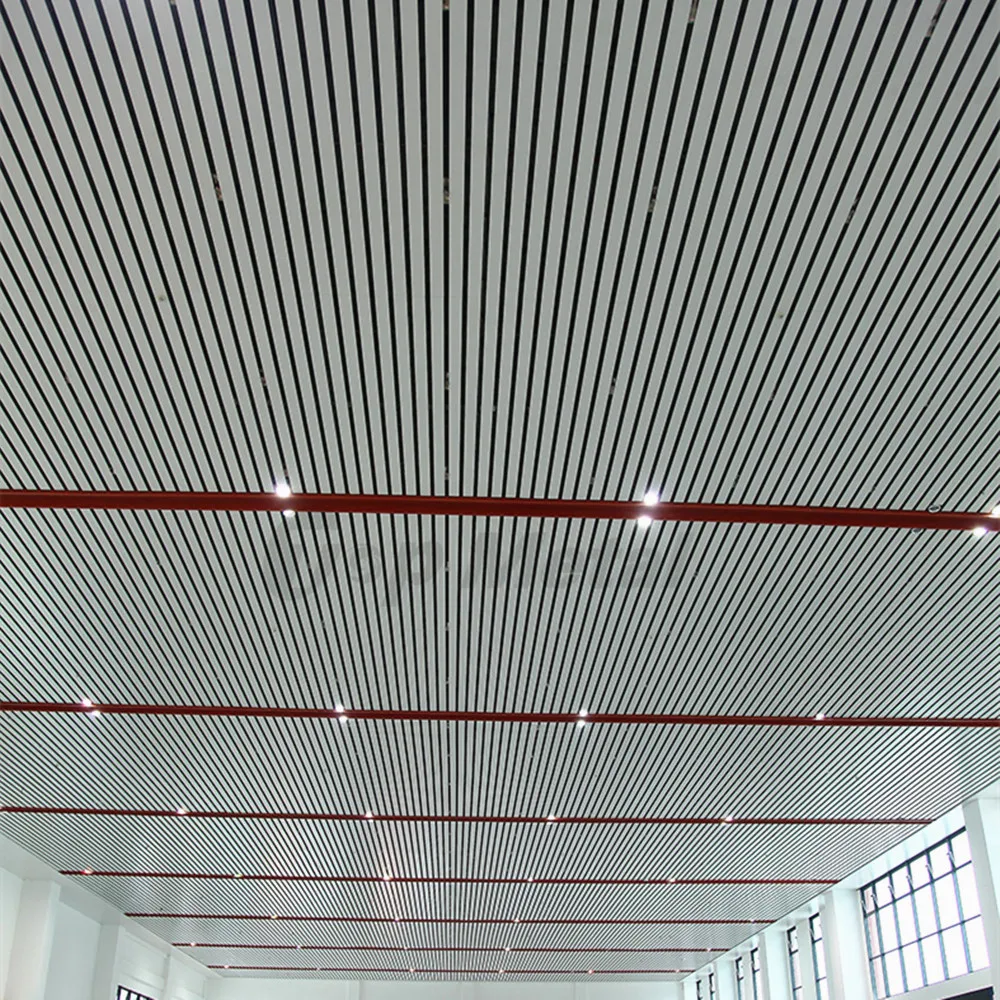 Wind Proof External Suspended Metal Strip Ceiling Aluminum / Aluminium  Ceiling Tiles - China Aluminium, Tile