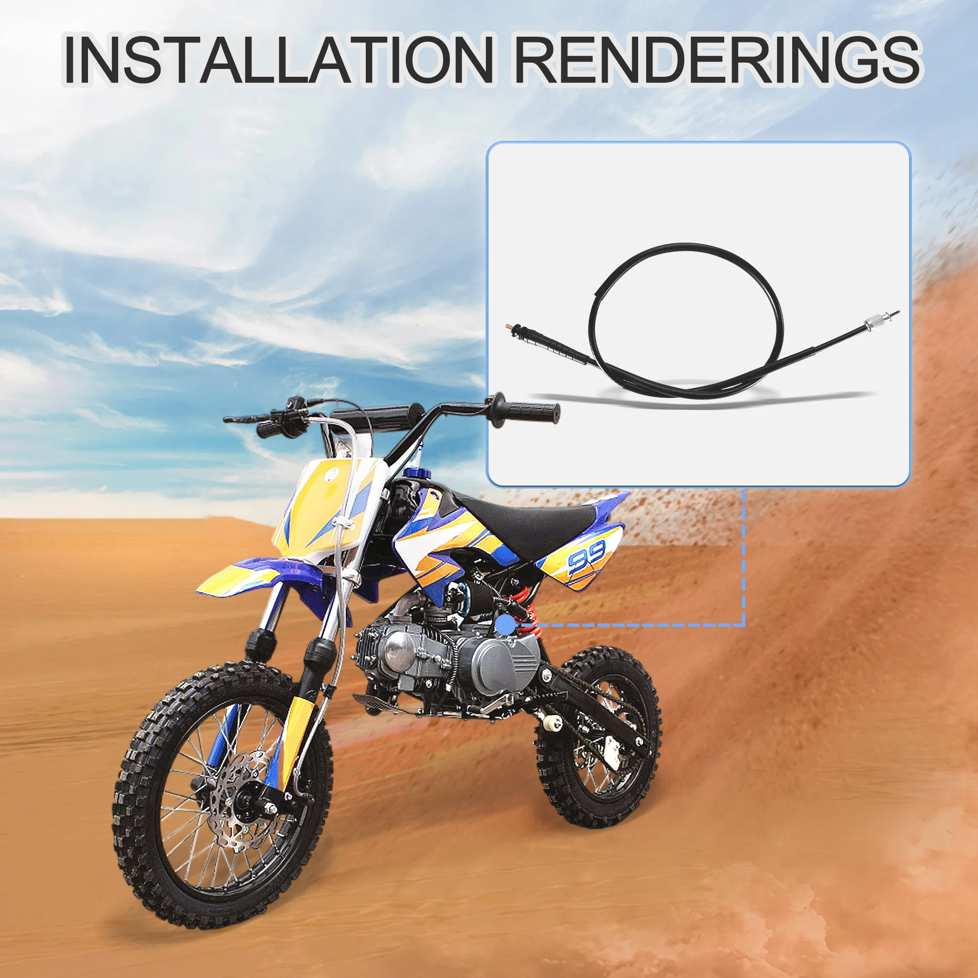 GOOFIT 38.98" Speedometer Cable for 50cc 70cc 90cc 110cc 125cc 150cc Moped Dirt Bike Motor Scooter