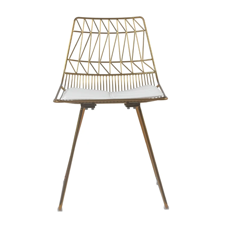 Free Sample Gold Modern Mesh Outdoor Round Dkr Metal Leaf Steel Concrete Stackable Lucy Chairing Dining Side Black Wire Chair