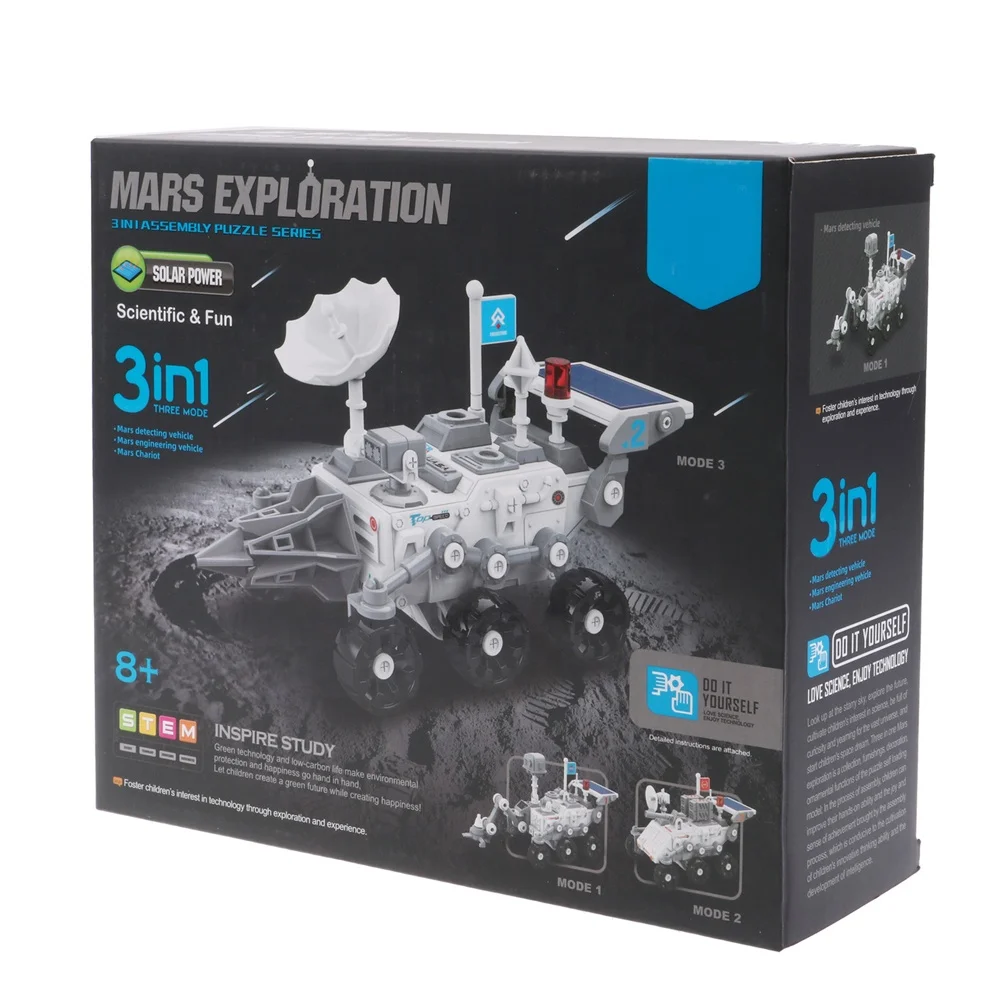 3 в 1 DIY на солнечных батареях игрушечный автомобиль исследования Марса