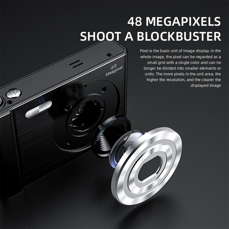 Rechargeable Vlogging Digital Camera 4K 48MP Compact Mini