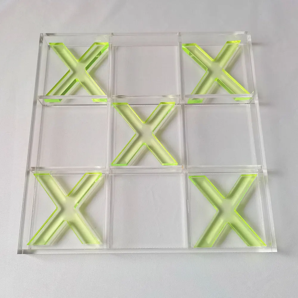 Персонализированная Шахматная настольная игра Lucite XO для улицы, большая акриловая настольная игра для детей