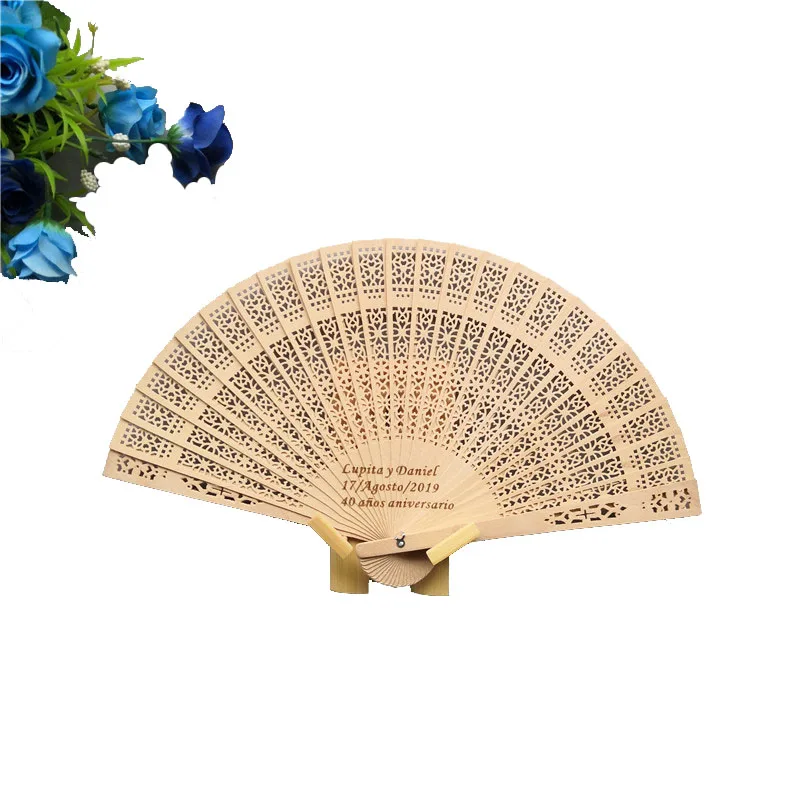 Special Hot Selling Popular Wooden Folding Hand Fans Personalized Chinese Carved Folding Wood Hand Fan