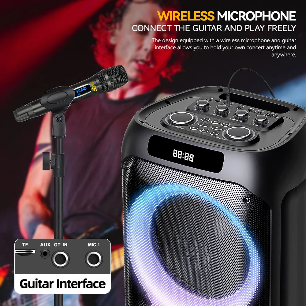 SING-E ZQS8262 Portable DJ - 50W Luminous Bluetooth Party Speaker