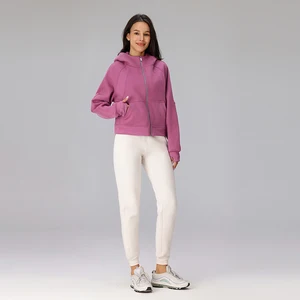 High Quality Women's Fall Zipper Hooded Jacket Sweatpants Two Piece Set Custom Logo Jogging Tracksuits 2 Piece Set Women Winter