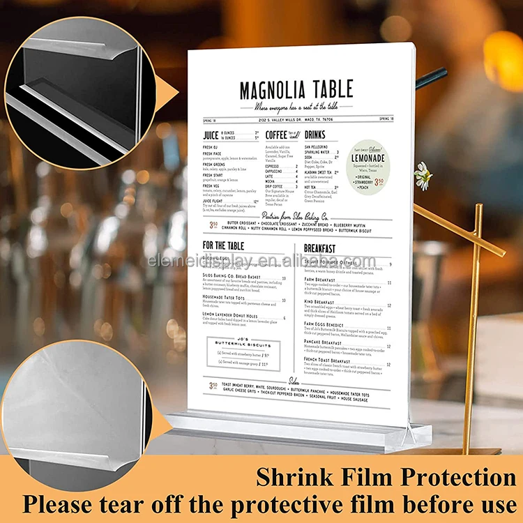 Tabletop Menu Display Stand Table Standee Acrylic Sign Holder Buy Hot