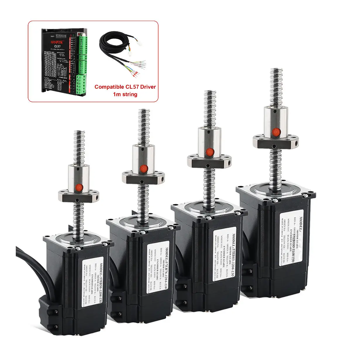 NEMA23 Closed Loop Ball Screw Motor 4.0A 2.2N.M 57EB56/76/83/100/112-1204-CL57 Drive CNC Worm Wheel Edging Closed Loop Motor