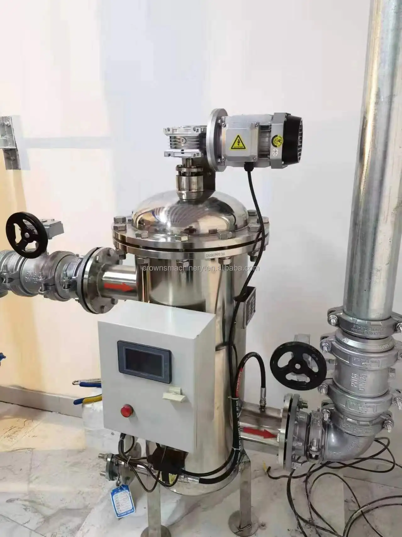 High Flow In-Line/On-Line Brush Cleaning Automatic Industrial Water Self Cleaning Filter For Waste Water Plant
