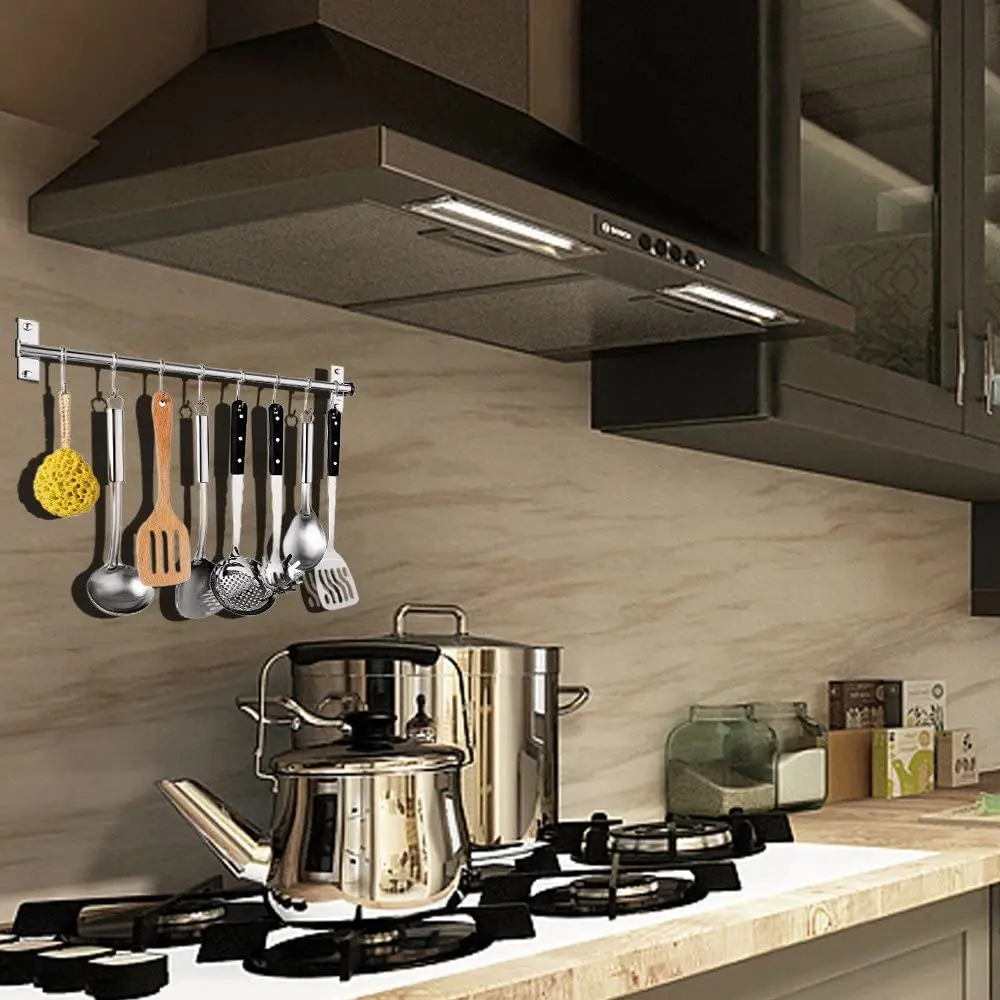 Alibaba.com: Wall Mounted Rail Rod with Sliding S Hook, Industrial Pot ...