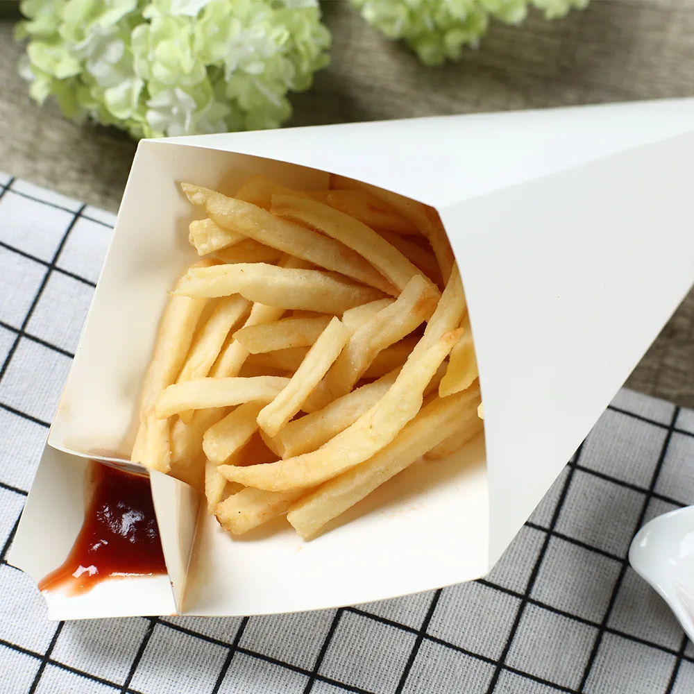 Takeaway Chips Paper Cup Compostable Food Packaging French Fries Cup -  China Chip Box and Paper Cup price