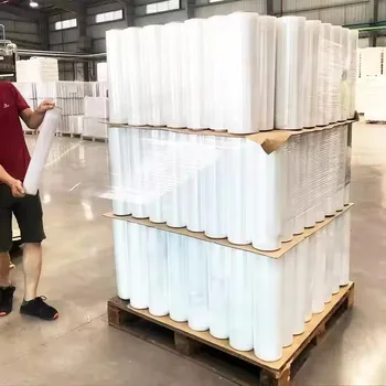 Factory price transparent LLDPE Pallet Stretch Film Plastic Polyethylene Film Plastic Lldpe Wrapping strech film for packaging