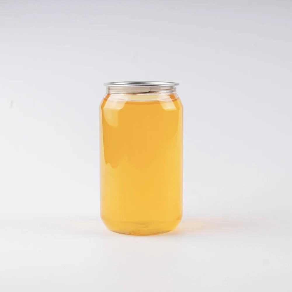 330ml Food Grade PET Plastic Beverage Can Bottle with Easy Open Aluminum Pop Lid for Juice Soda Coffee Beer Carbonated Drinks