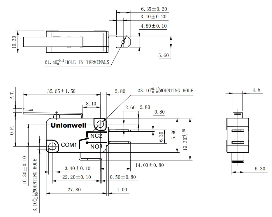 Mqs-216t 기본 소형 온 오프 마이크로 스위치 - Buy 16a 마이크로 스위치,오프 마이크로 스위치,소형 마이크로 스위치 ...