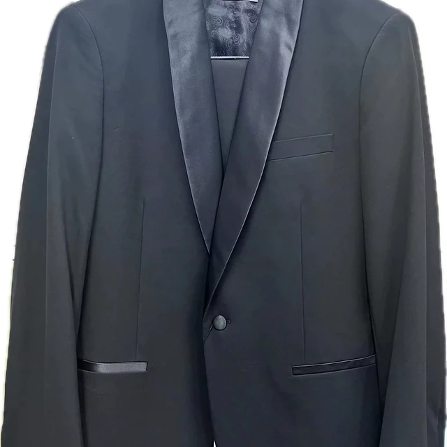 2024 OEM ODM Customization Solid Men's wedding suits TR shawl lapel satin  Men satin lapel 3 Piece Set suits Men's dress suits