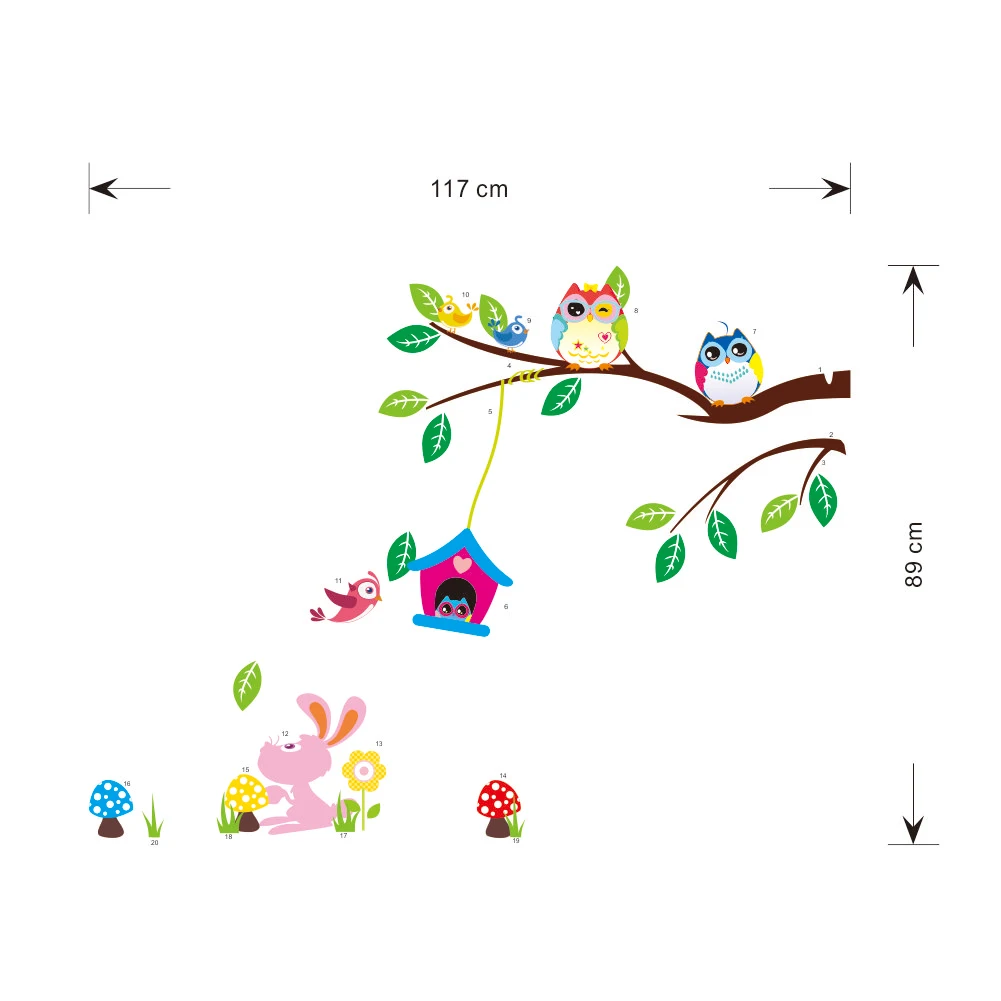 Jungle Monkey Tree Climbing Wall Decals PVC Vine Leaves Stickers for Baby Nursery Kids Room Living Room Wall Art Decor