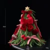 Arbre décoratif DIY rouge de 35 cm avec lumière