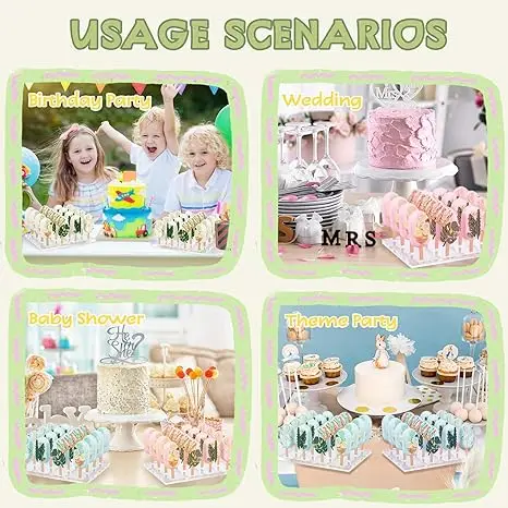 Cakesicle Stand Display 16 Hole Ice Lolly Sticks Holder Cake Pop Stand for Dessert Table Clear Acrylic Cake Stand