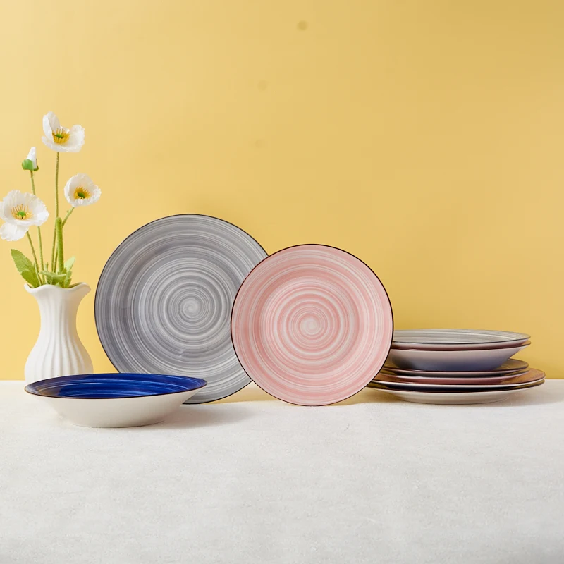 Commercial White Ceramic Dinner Plate Sectional Serving Set with Dishwasher & Microwave Safe