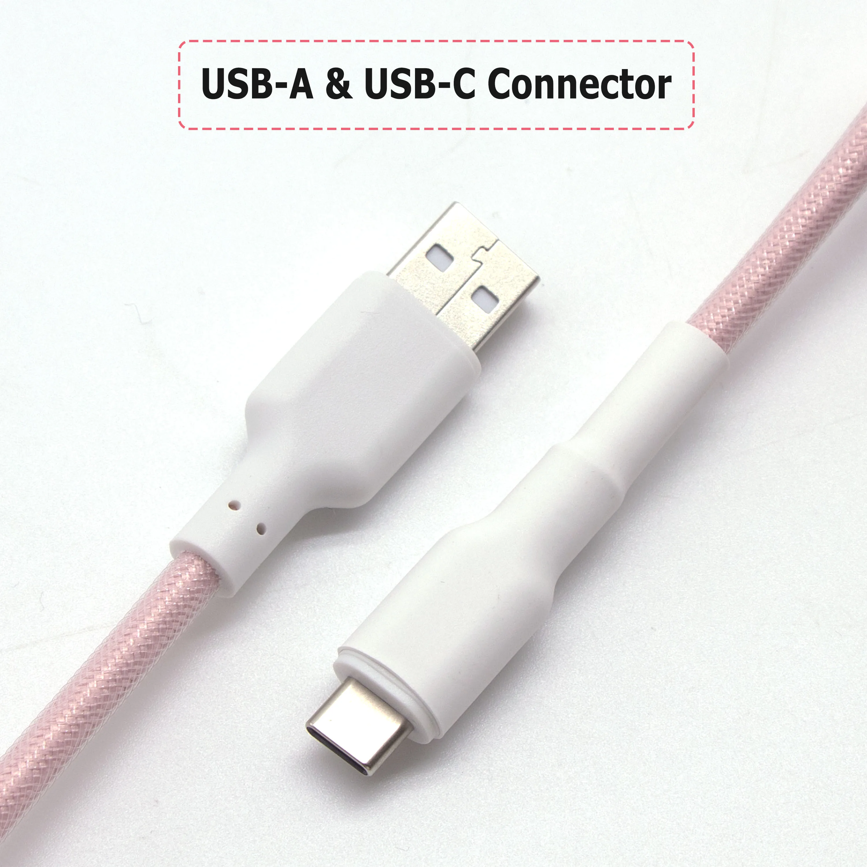 XINMENG Cavo Per Tastiera a Spirale Intrecciato, Cavo Aviator In Metallo a Doppia Manica USB-C Personalizzato Professionale Per Tastiera Da Gioco, Da