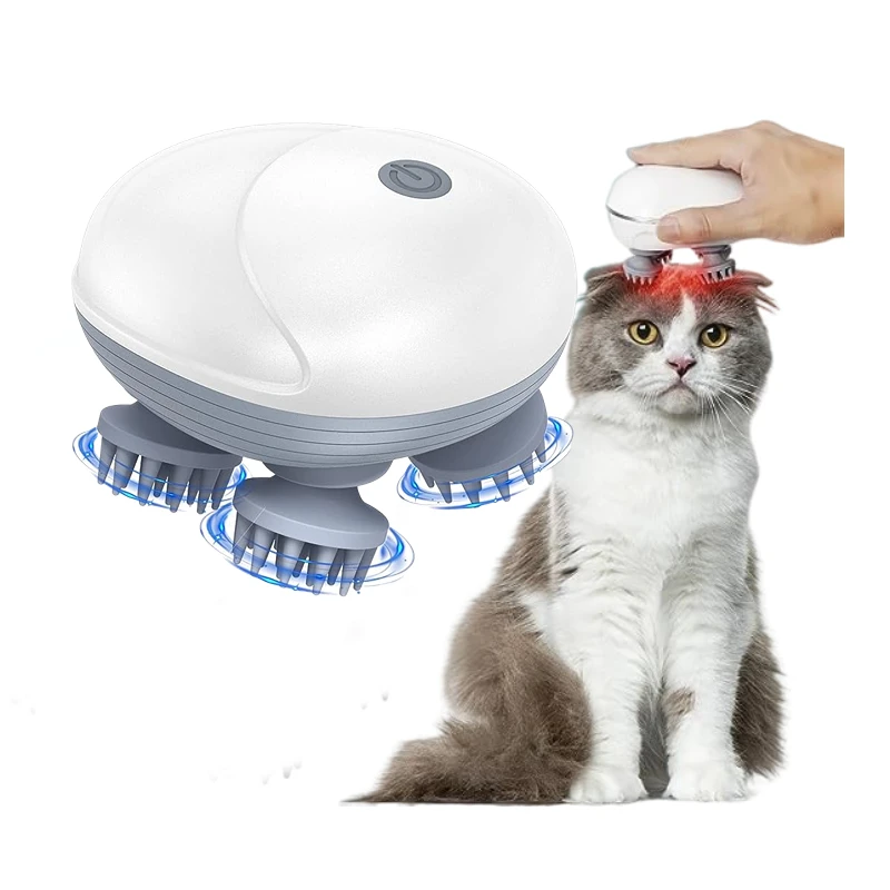 Upgraded Handheld Pet Massager Cats Electric Dog Massager with 4