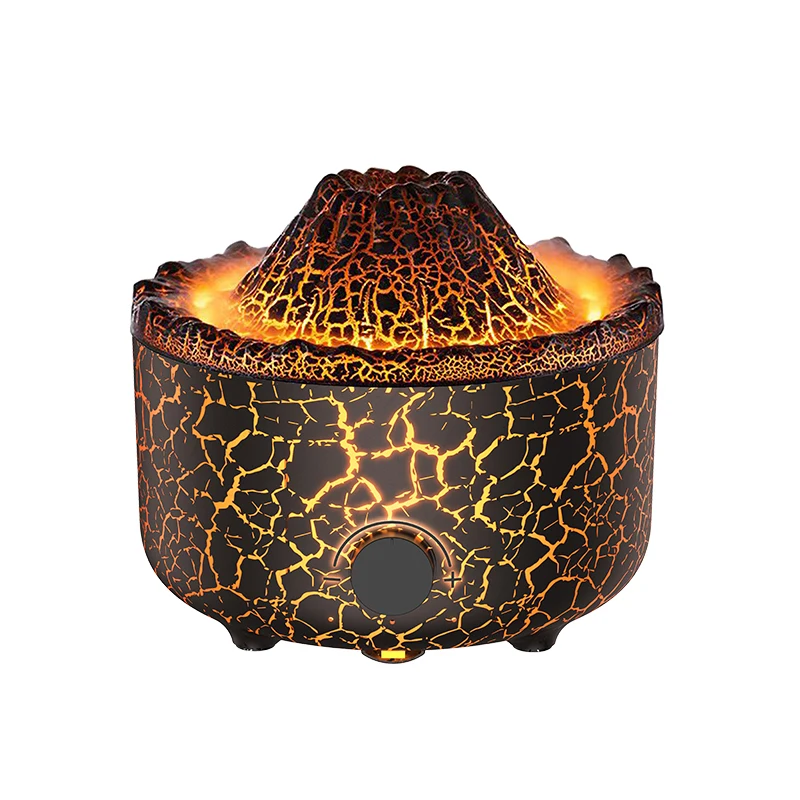 Vulcano, umidificatore a fiamme, diffusore di aromi, 360 ml, diffusore ad ultrasuoni, funzione di temporizzazione del vulcano, cambia luce, olio essenziale, diffusore con telecomando, per camera da