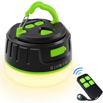 Portable Camping Lanterns Emergency Lights Remote Control LED Camping Light USB Rechargeable  For Camping/Hiking/Fishing/Home