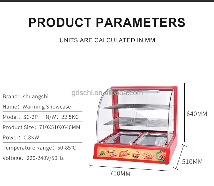 Best Selling 3 Layers Snack Food Warmer Commercial Food Warmer Display