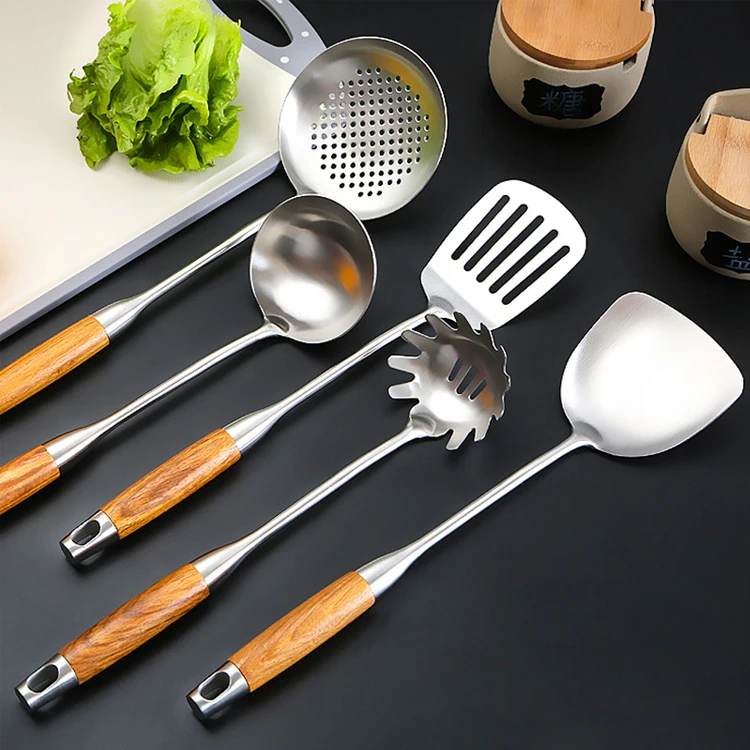 Wholesale high quality stainless steel wood cooking pot set cooking utensils sets.jpg