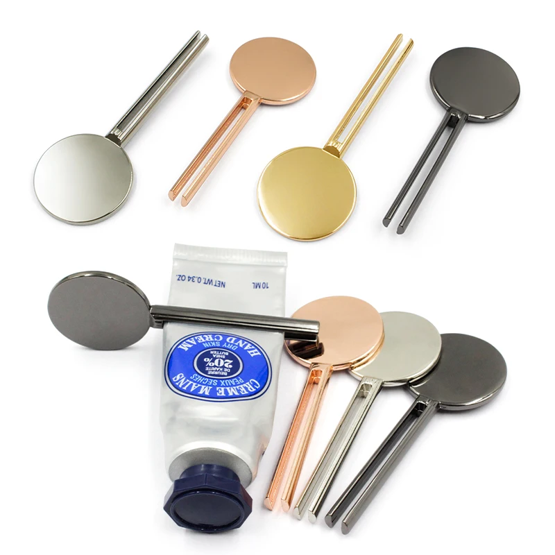 Заводская цена Новое поступление прямоугольная и круглая форма цинковый сплав заказной лазерный логотип металлический дозатор для выдавливания зубной пасты