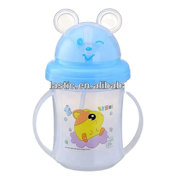 Детские Пластиковые Чашки sippy с соломинкой и ручкой двух