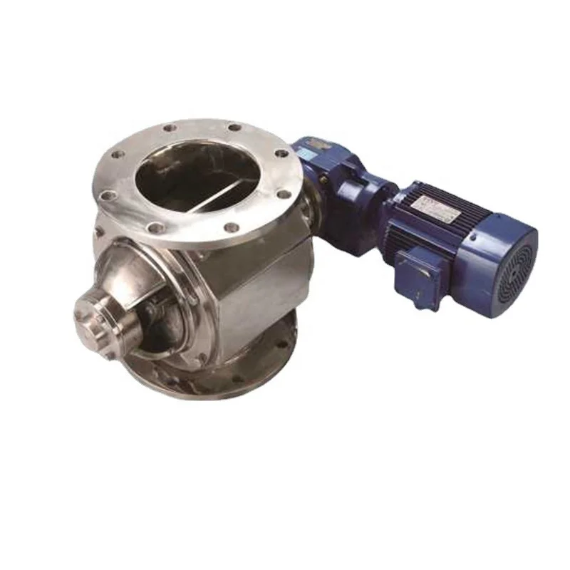 Ss304 Electric Solenoid Brass And Stainless Steel Rotary Airlock Valve High Pressure Powder Star