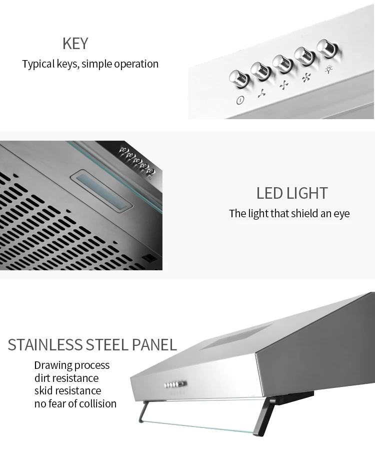 60cm Kitchen Air Extractor Cooker Hood Built In Stainless Steel Range