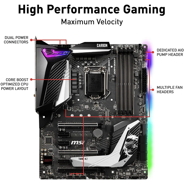 MSI MPG Z390 GAMING PRO CARBON AC LGA 1151 マザーボード（中古）