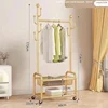 60cm Double-layer storage basket gold
