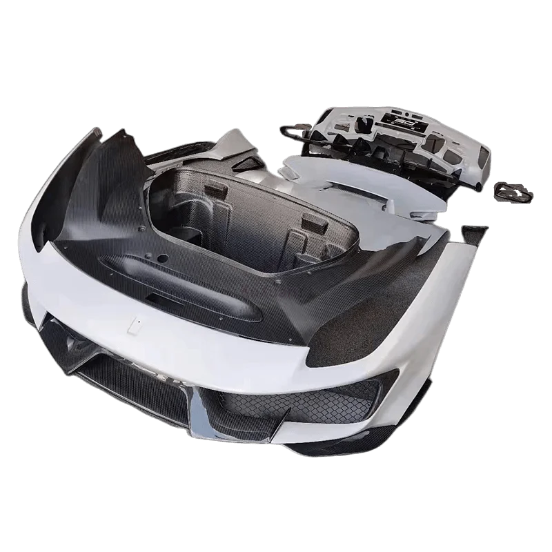 For 20152018 Ferrari 488 Gtb Pista Style Semidry Carbon Fiber Front