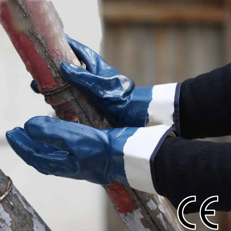 Nmsafety Ansi Nitrile Coated Gloves Oil Gas Blue Ppe Mining Glove