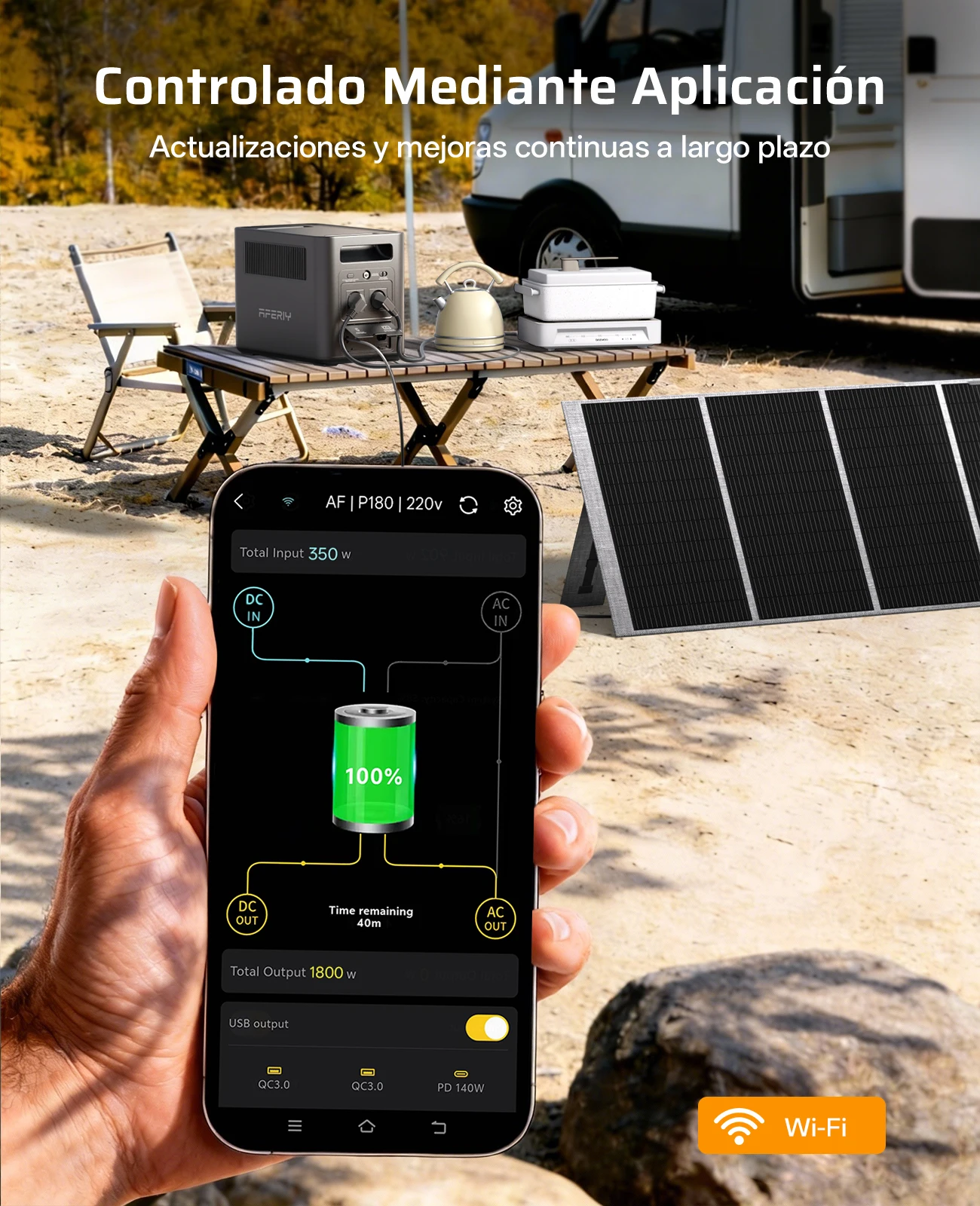 Générateur Électrique Solaire BLUETTI AC180 Avec Panneau Solaire SP120L 1152wh Batterie Lifepo4 Pour Camping Voyage Panne De Courant 88014907