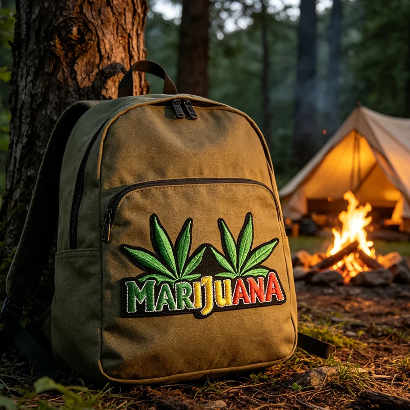 Patch Bordir Grosir Siap Kirim Aksesoris Pakaian DIY Daun Ganja