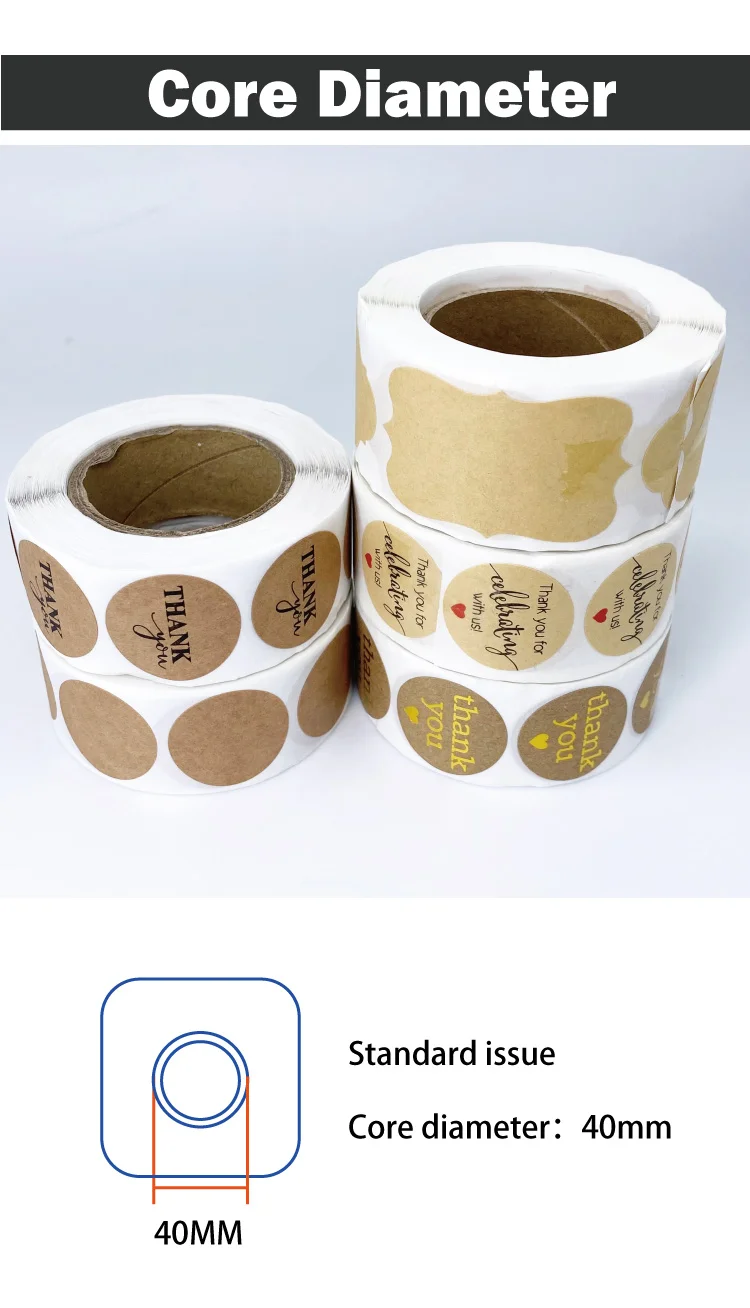 China Factory Seller Paper Sealing Thank You Stickers For Small Business 2 Inch Label Roll Kraft Sticker