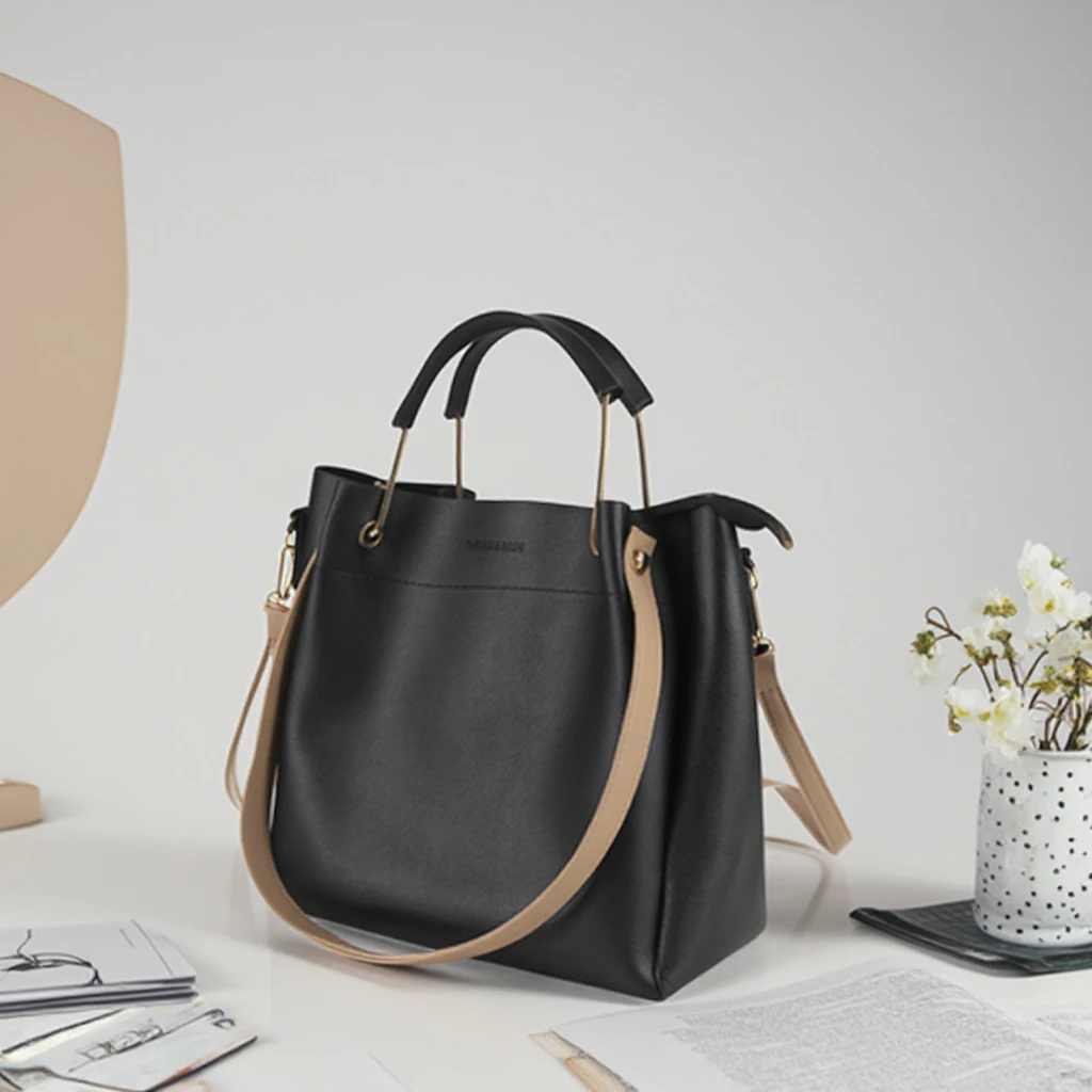 Customizable Lightweight PVC Zipper Closure High-Capacity Bucket Shoulder Handbag for Women's Daily Use