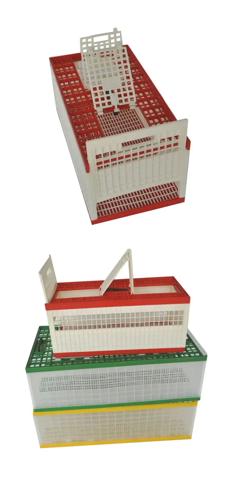 Birds Carrier Crate Three Doors Pigeon Cage Foldable Plastic