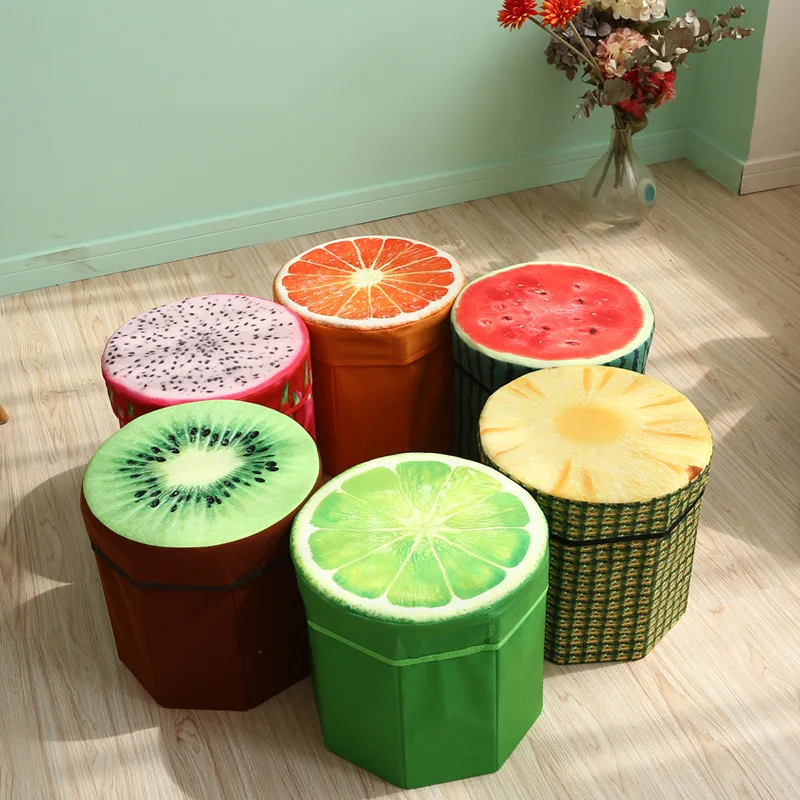 Creative Multi-Work Fruit Shape Foldable High Quality Clutter Pile Thickening Storage Stool