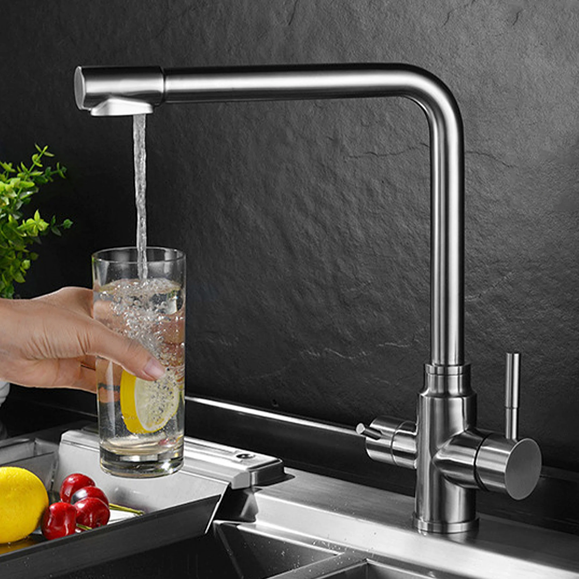 304 Stainless Steel Washbasin Sink Direct Faucet Kitchen Water