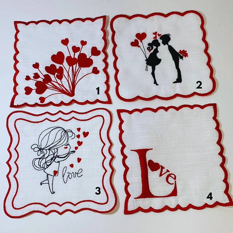 Embroidered Rustic Linen Placemats, Personalized Floral Hand Embroidered Placemats, Washable Placemats Rectangular