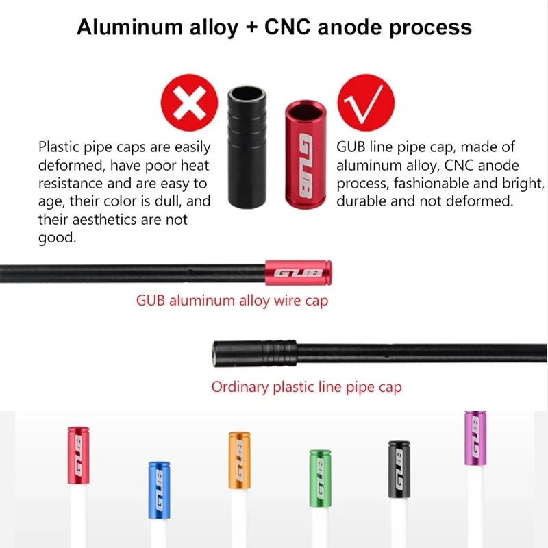Cnc Bicycle Derailleur Cable Housing End Cap Bike Brake Cable Housing