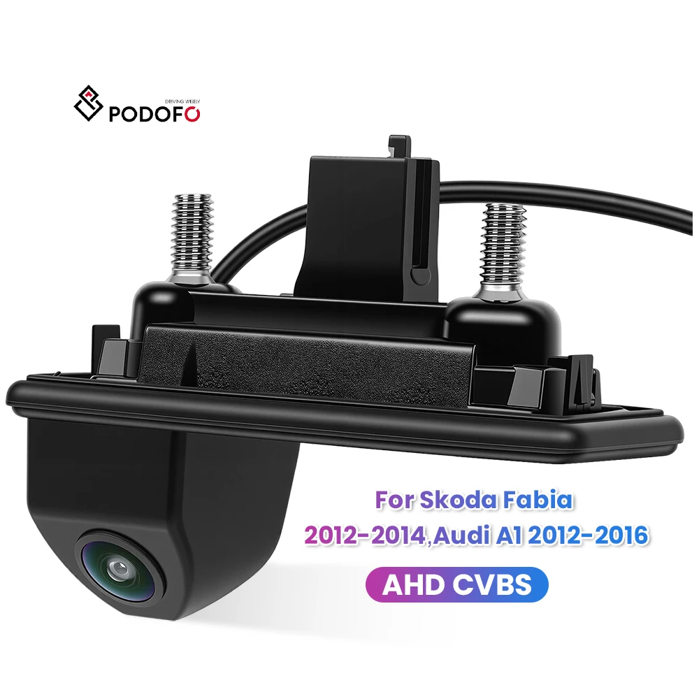 Podofo Backup Camera for Skoda Fabia 2012-2014/Audi A1 2012-2016 Car Rear View Backup Reversing Camera Night Vision CVBS AHD A4754