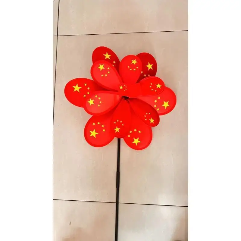 Заводская цена на рынке собственных товаров ремесла двойной флаг ветряная мельница игрушки для детей