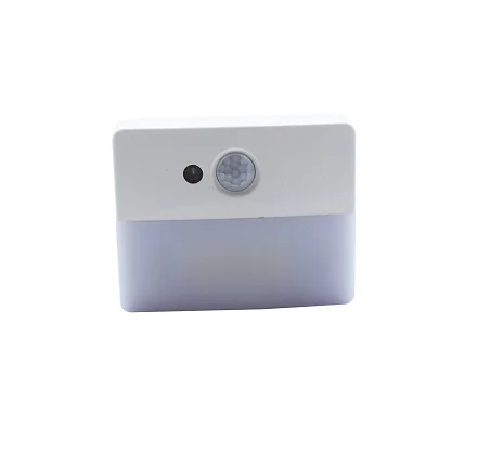 Ночной светильник с датчиком движения на клейкой основе белый светодиодный для стен гостиной спальни чулана кухни прихожей лестницы энергосберегающий