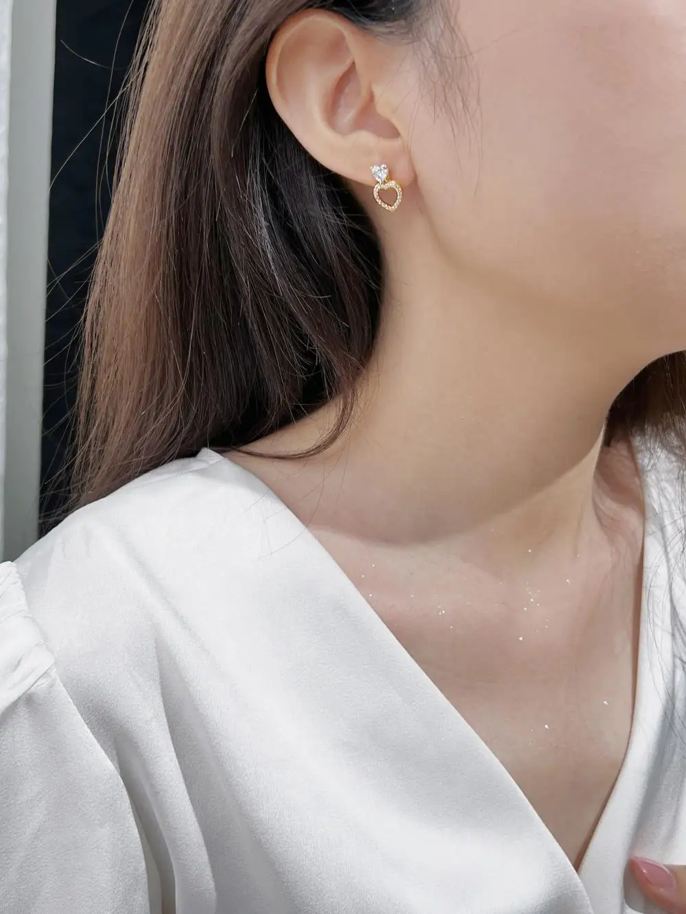 KAKODIY Multi-Wear Luxury Jewelry Earrings Fashion 925 Sterling Silver Ladies Heart Earrings detail 5